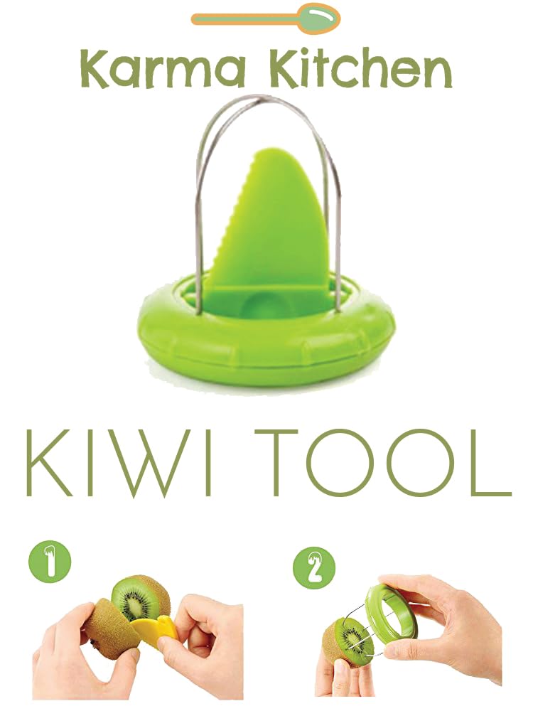 Fast Peel Any Fruit Or Soft Vegetable With Ease. Kiwi Slicer Peeler Pitter Scooper, Mango And Kimi Corer, Kiwi Fruit Scoop Kitchern Tool_Green