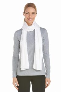 coolibar upf 50+ women's bhakti sun shawl - sun protective (one size- white)