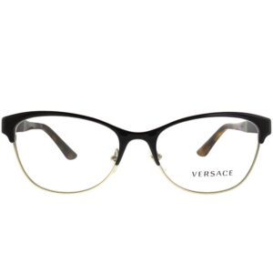 Versace VE 1233Q 1344 Brown Pale Gold Metal Cat-eye Eyeglasses 53mm