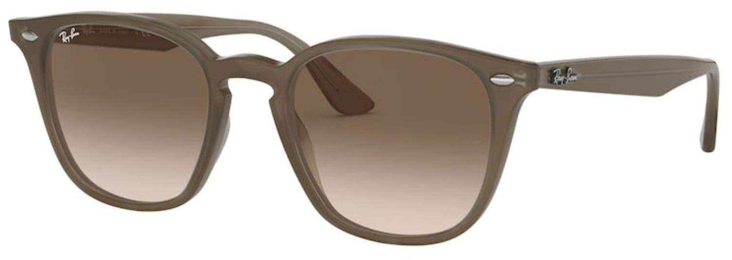 Ray-Ban RB4258F Low Bridge Fit Square Sunglasses, Opal Beige/Brown Gradient, 52 mm