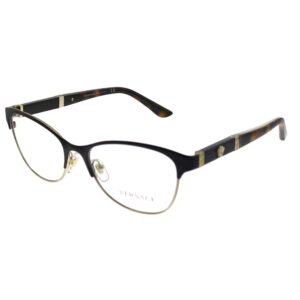 versace ve 1233q 1344 brown pale gold metal cat-eye eyeglasses 53mm