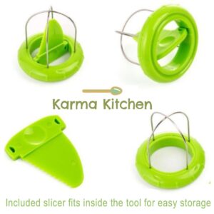 Fast Peel Any Fruit Or Soft Vegetable With Ease. Kiwi Slicer Peeler Pitter Scooper, Mango And Kimi Corer, Kiwi Fruit Scoop Kitchern Tool_Green