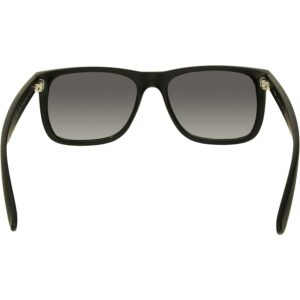 Ray Ban RB4165 Justin Rectangular Sunglasses, Rubber Black/Gradient Grey, 55 mm