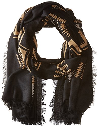 Pendleton Women's Oversize Featherweight Wool Scarf, Harding Black, One Size