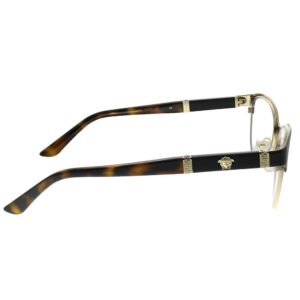 Versace VE 1233Q 1344 Brown Pale Gold Metal Cat-eye Eyeglasses 53mm