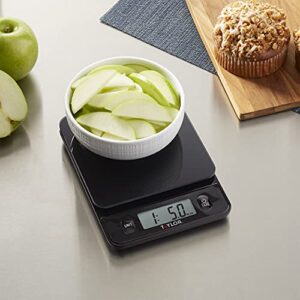 Taylor Glass Top Food Scale with Touch Control Buttons, 11 lb Capacity, Black