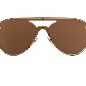 Versace Woman Sunglasses Gold Frame, Brown Mirror Bronze Lenses, 0MM