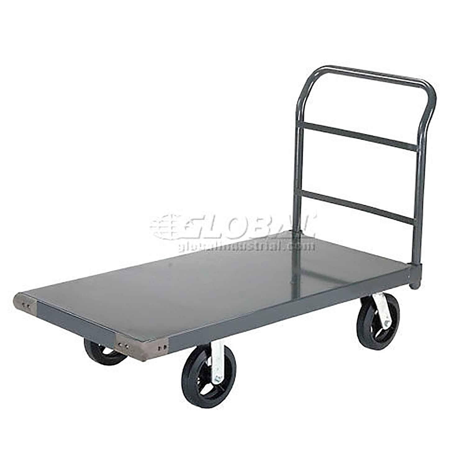 Global Industrial Platform Truck w/Steel Deck, 8" Rubber Casters, 72 x 36, 2400 Lb. Capacity