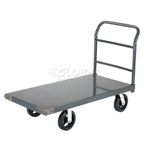 global industrial platform truck w/steel deck, 8" rubber casters, 48 x 24, 2400 lb. capacity