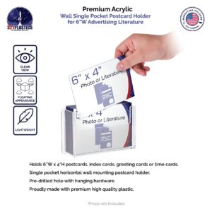 Marketing Holders 24 Pack Postcard Holder Slot Literature Wall Mount Clear Acrylic Holds 6" x 4" Single Pocket Display System Small Catalog Organizer Take One Hand Out