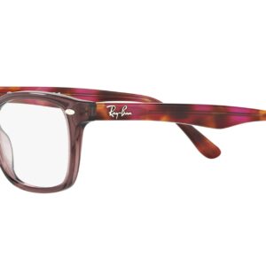 Ray-Ban RX5228 Square Prescription Eyeglass Frames, Opal Brown/Demo Lens, 55 mm