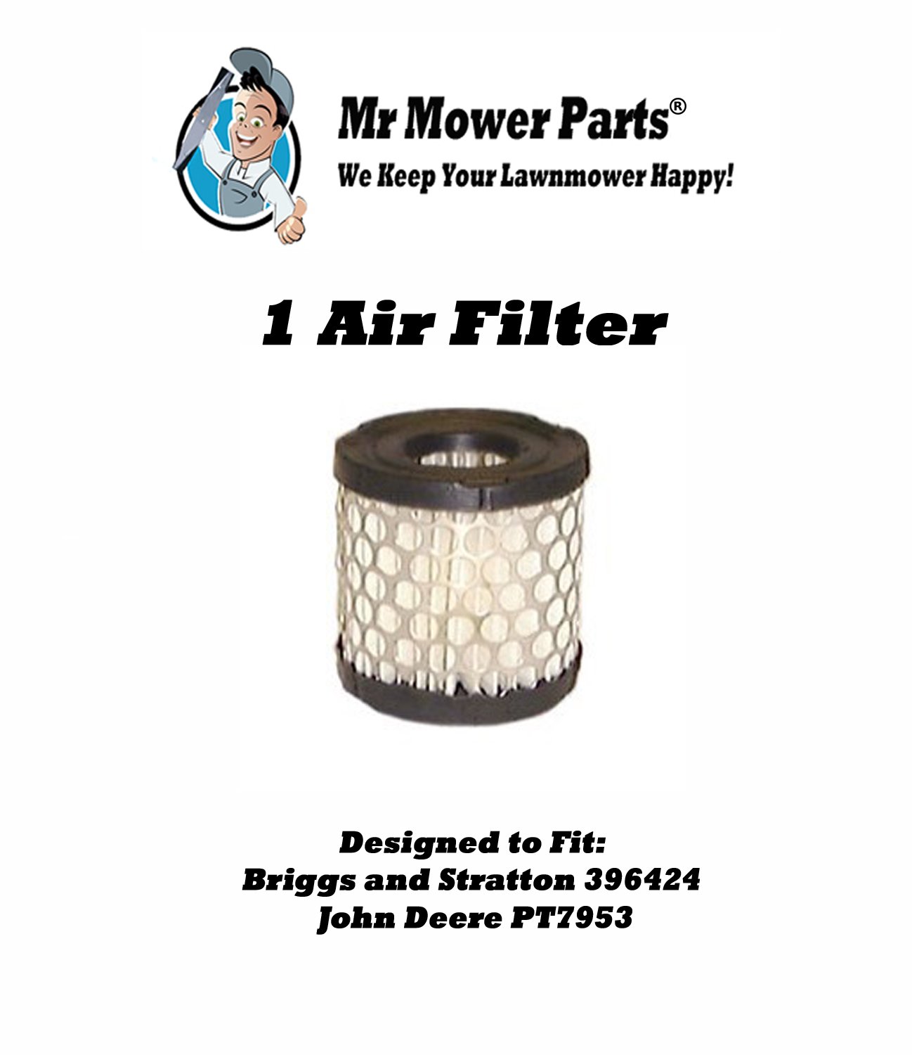 Mr Mower Parts Air Filter 396424S, 396424, 271466, 270979, 100214, LG396424, LG396424S, PT7953 for Briggs & Stratton