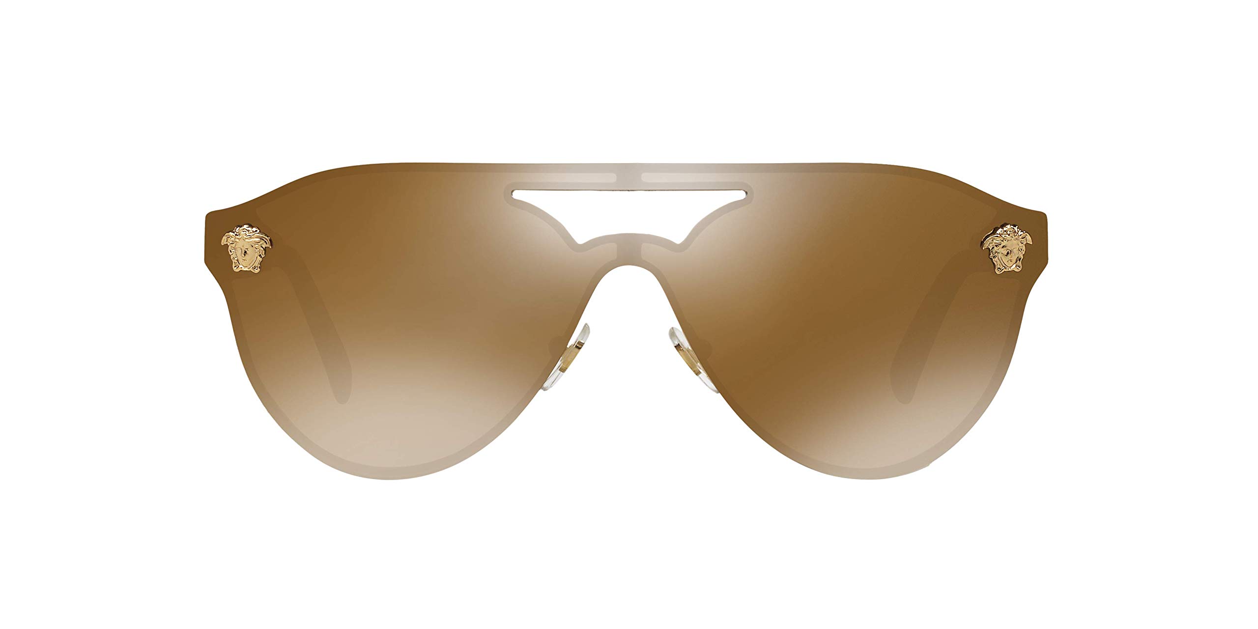 Versace Woman Sunglasses Gold Frame, Brown Mirror Bronze Lenses, 0MM