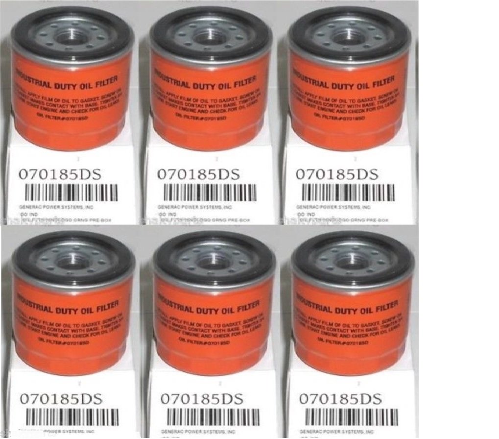 (6 pk) Original 070185DS Generac Generator Oil Filters Fits GN190, GN220, 4000XL