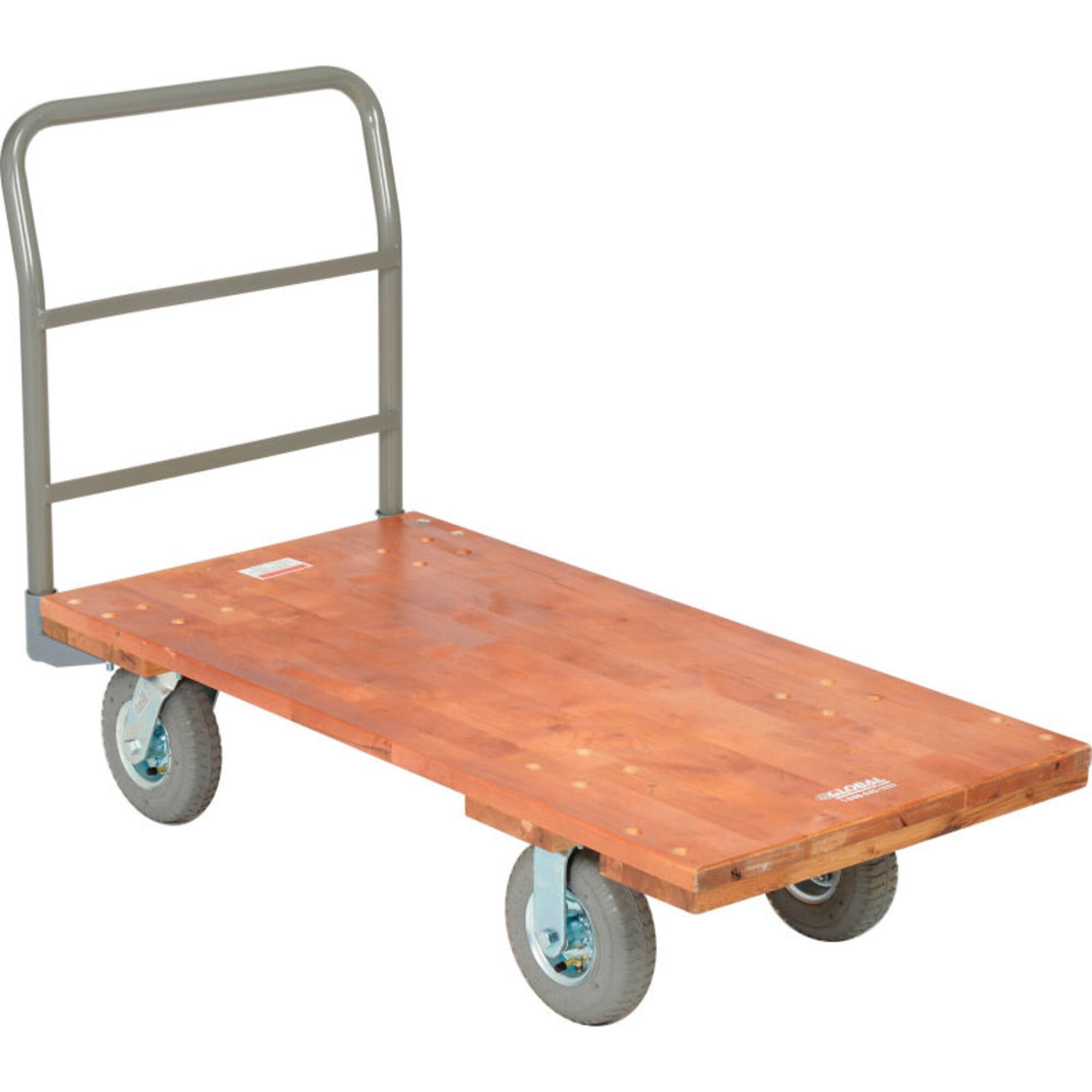 Global Industrial Platform Truck w/Hardwood Deck, 48 x 24, 1200 Lb. Capacity, 8" Pneumatic Casters