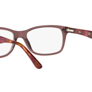 Ray-Ban RX5228 Square Prescription Eyeglass Frames, Opal Brown/Demo Lens, 55 mm