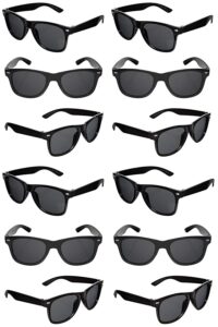 thegag black sunglasses bulk party favors 12 pack retro black sunglasses exactly what you are looking for-weddings-men in black costume-graduations mardi gras bachelor party adult kids