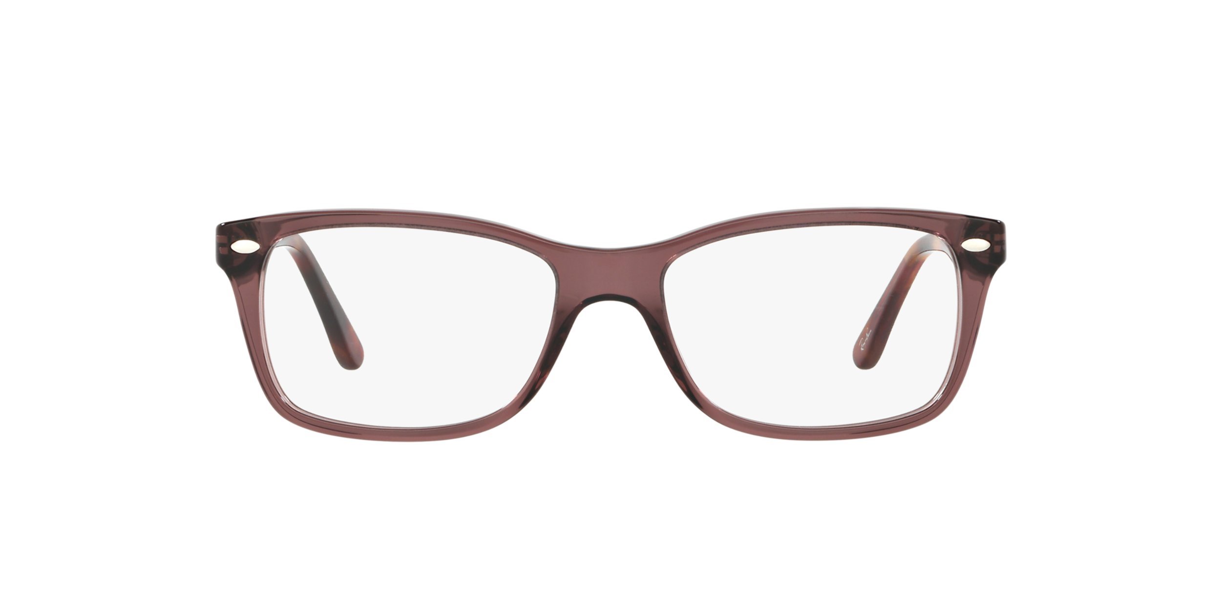 Ray-Ban RX5228 Square Prescription Eyeglass Frames, Opal Brown/Demo Lens, 55 mm