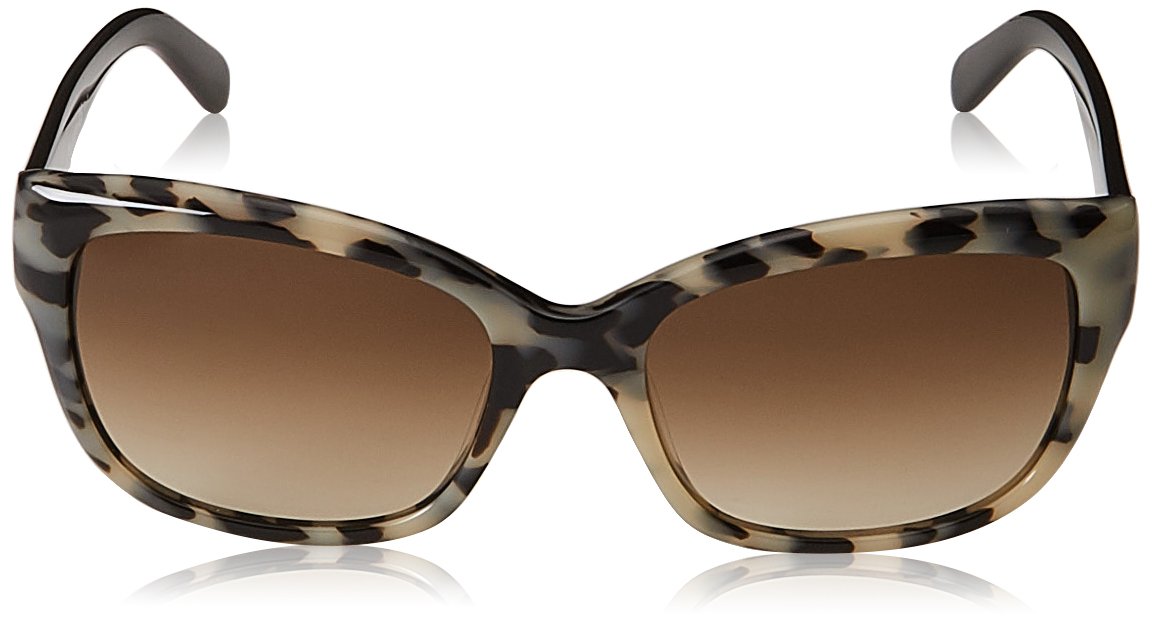 Kate Spade New York Women's Johanna Rectangular Sunglasses, Havana Black, 27 mm