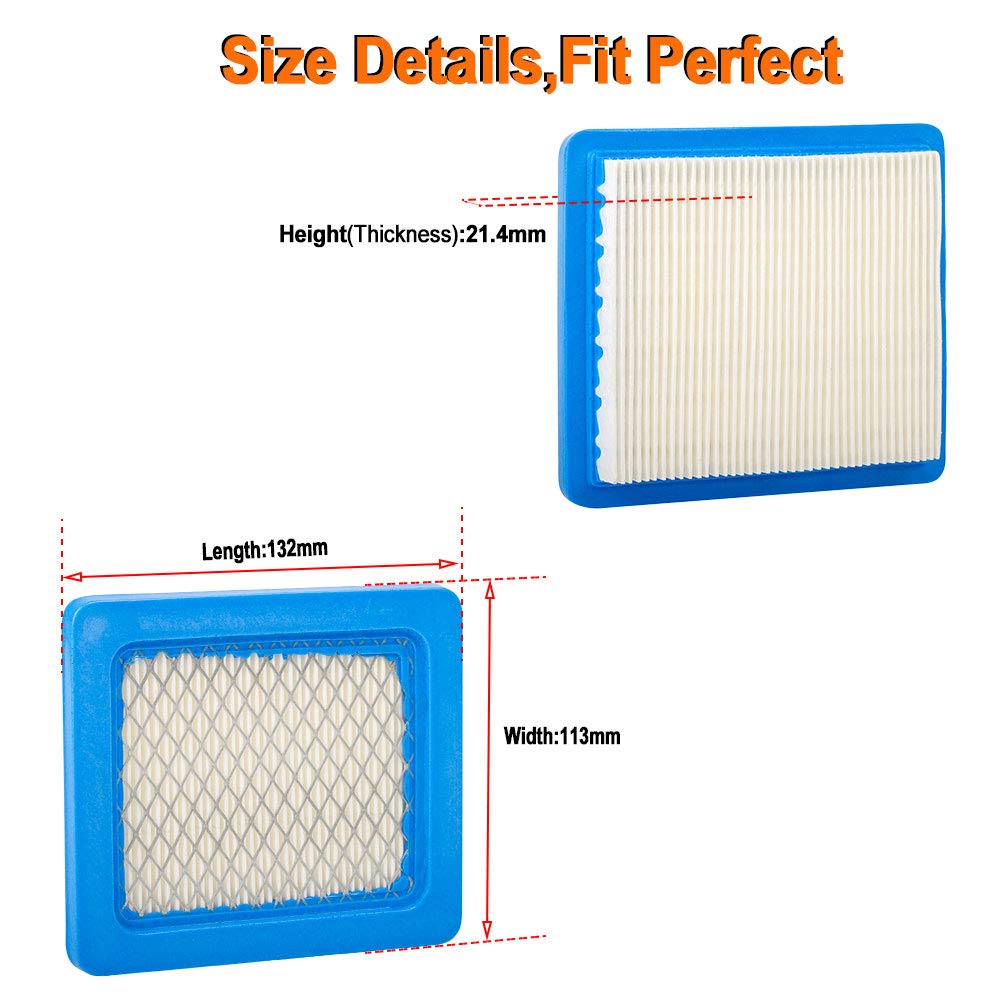 HIFROM Pack of 2 Flat Air Filter Cartridge Compatible with 491588 491588S 4915885 399959 John Deere PT15853 Oregon 30-710