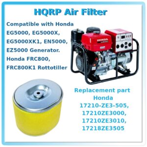 HQRP Filter Element Combo compatible with Honda EG5000 EG5000X EG5000XK1 EN5000 EZ5000 Generator, FRC800 FRC800K1 Rottotiller Tiller