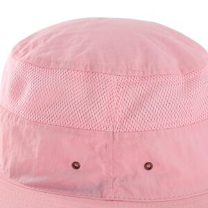 Home Prefer Womens Sun Hat Lightweight Mesh Bucket Hat UPF50+ Wide Brim Sun Protection Caps Pink