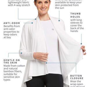 Solbari UPF 50+ Sun Protective Luxe Sun Wrap – Small/Medium, White