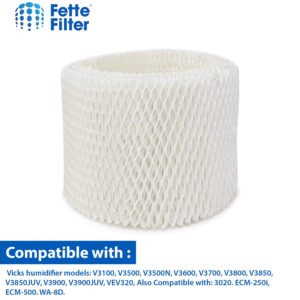 2-Pack Wick Filters Compatible with Kaz Vicks WF2 Vicks V3100 V3500N V3500 V3700 V3800 V3900 Kaz 3020 Sunbeam 1118 Series Honeywell HCM-350 HCM-630 HCM-300T Relion WA-8D Enviracaire ECM-500