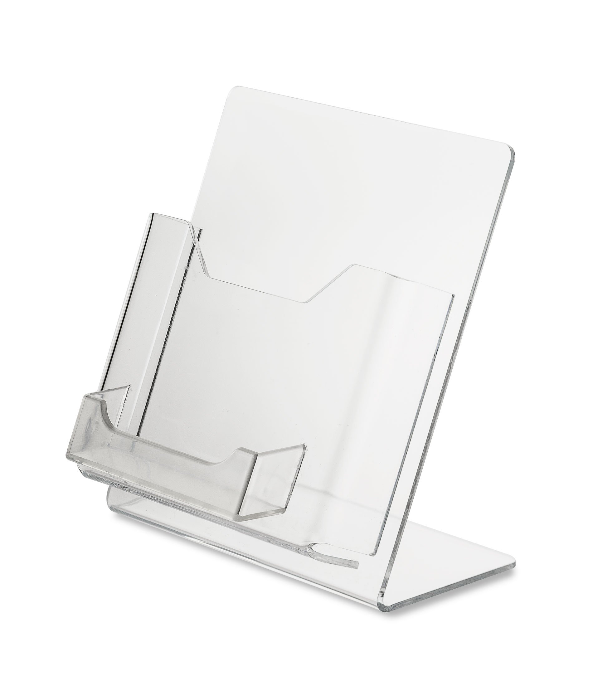 Source One Deluxe Counter Top Clear Acrylic Greeting Card Display with Gift Card Holder 5 Inch Wide