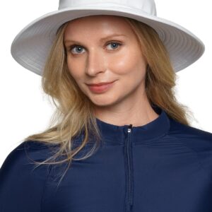 Coolibar UPF 50+ Women's Brittany Beach Hat - Sun Protective (One Size- White)