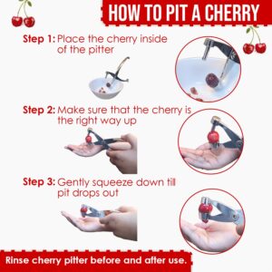 ProTensils Cherry Pitter Tool Pit Remover with Locking Mechanism | Cherry Picker | Cherry Seed Remover for Baking, Olive Pitter Kitchen Accessories | Cherry Pitter Machine for Making Cherry Dishes