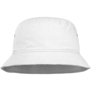 men women unisex cotton bucket hat 100% cotton packable for travel fishing hunting summer camp (l/xl, white)