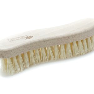 Konex Stiff Bristle Brush - Heavy Duty Scrub Brush with Old-Fashioned Light Wood Design, Curved for Bathtubs, Wall and Floor Tiles - Wooden Scrub Brush for Grime and Mildew Removal (S-Shaped)