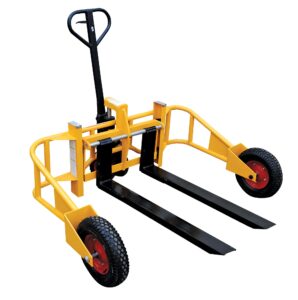 vestil all-t-2-48 steel all-terrain pallet truck 48 in. fork length 2000 lb. capacity yellow