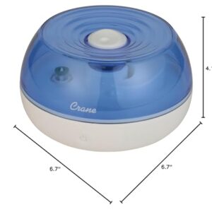 Crane Personal Ultrasonic Cool Mist Humidifier, for Home Bedroom Hotels Travel and Office, 0.2 Gallon, Filter Free, Blue and White