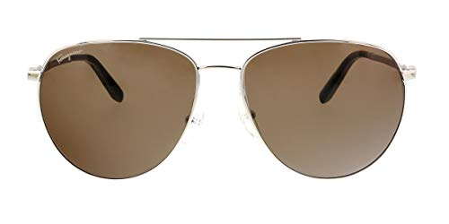 Ferragamo Brown Polarized Aviator Sunglasses SF157S 045 60