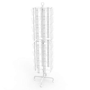 64 Adjustable Pockets Display Rack 5x7 7x5 up to 9.3" Wide X 8" Tall Cards, 1.27" deep Pockets, Double Tier Greeting Post Card Christmas Holiday Spinning Rack Stand Black 11603-M-DOUBLE-BLK-NF