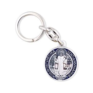 Saint Benedict Medal Key Chain with Colored Enamel