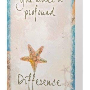 Smiling Wisdom - Starfish Story Appreciation Small Keepsake Card and Keychain Gift Set - You Make a Profound Difference - Ornate Swirl Keychain