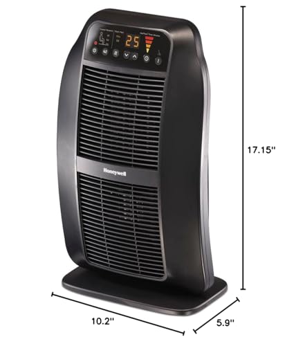 Honeywell HeatGenius Ceramic Heater, Black – Easy to Use Space Heater with Multi-Directional Heating, Digital Controls and Programmable Thermostat