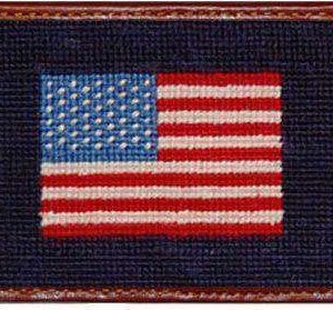 American Flag Needlepoint Credit Card Wallet in Navy by Smathers & Branson