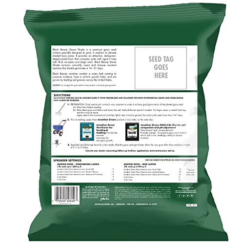 Jonathan Green (10600) Black Beauty Dense Shade Grass Seed - Cool Season Lawn Seed (3 lb)