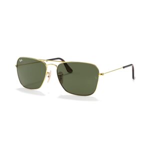 Ray Ban RB3136 CARAVAN Sunglasses For Men For Women, Gold/Dark Green, 55 mm