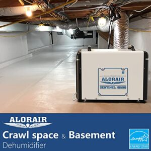 ALORAIR Basement/Crawlspace Dehumidifiers 198 PPD (Saturation), 90 Pints (AHAM), Condensate Pump, Auto Defrosting, Rare Earth Alloy Tube Evaporator