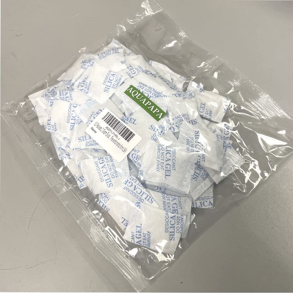 Desiccant Packs 100 Packets 2 Gram Premium Silica Gel Moisture Absorber for Storage Food Contact Safes