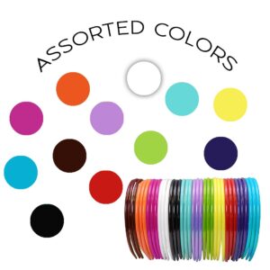 CoverYourHair Colorful Plastic Headbands- Bulk Headbands (36 Pack Thin Headbands) - Hard Headbands - Hair Accessories