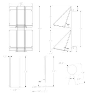 FixtureDisplays® DVD Book CD Spinner Rack Post Card Greeting Card Birthday Card Display.Pocket Size: 6.54"Wide X 7.5"High, 8 Pockets. 1113-BK28