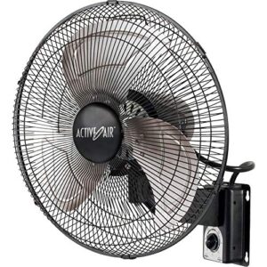 Active Air Heavy Duty Wall Mount Fan, 16", Black