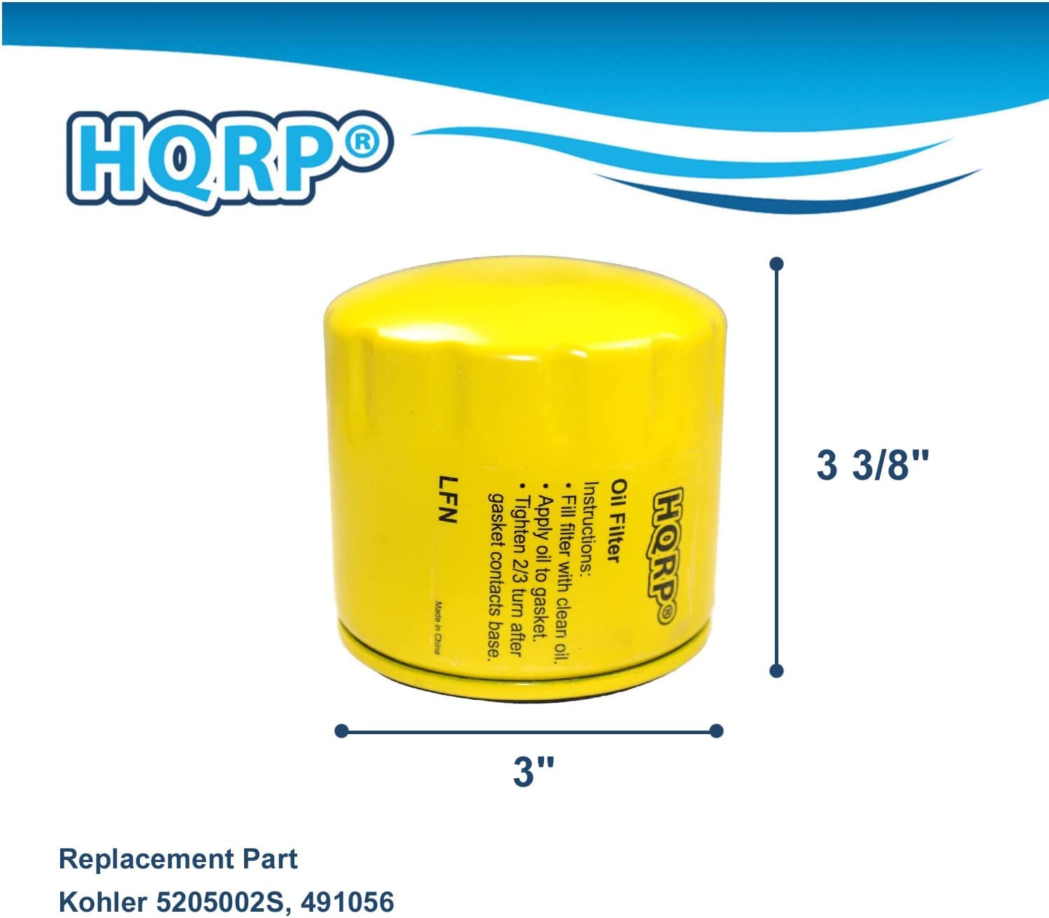 HQRP Oil Filter compatible with KOHLER 14, 16, 18, and 20 HP Magnum Series Lawnmower Engines M18-M20, 52 050 02-S Replacement