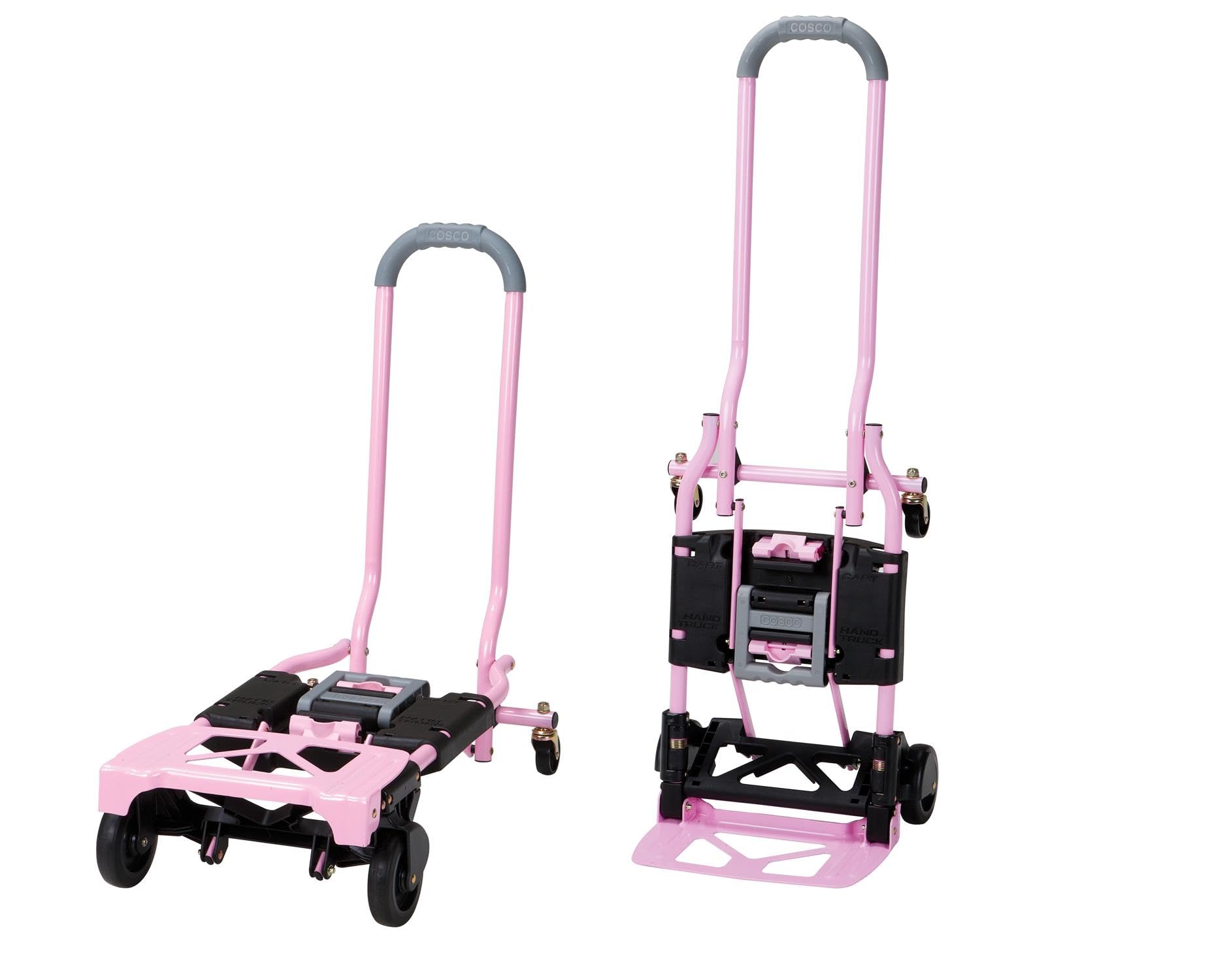 COSCO Shifter Multi-Position Folding Hand Truck and Cart, 300 lb. Weight Capacity, Pink